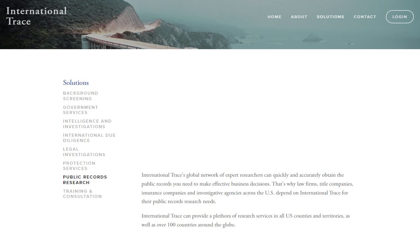 Public Records Research — International Trace